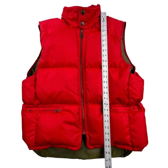 Vintage Gap Down Puffer Vest Men's M Alpine 317 Red Full Zip Racing Series Hood - Picture 14 of 14